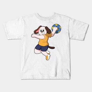Dog as Handball player with Handball Kids T-Shirt